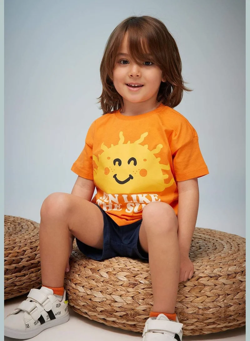 ديفاكتو BabyBoy Short Sleeve Knitted Short Sleeve T-Shirt