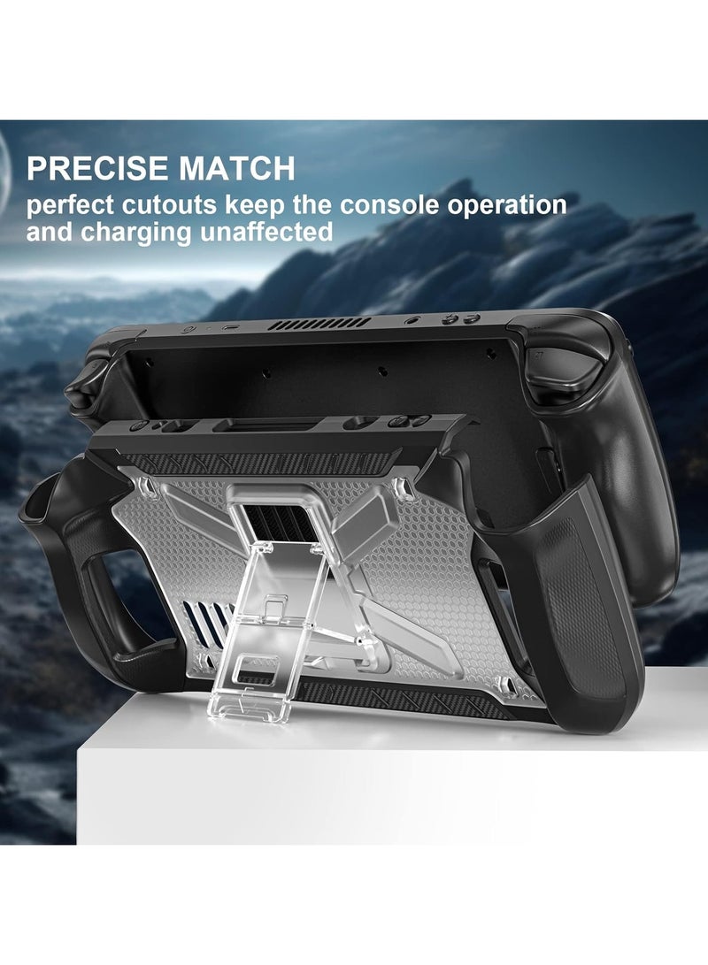 Steam Deck case with foldable stand and shoulder strap, shock-absorbing TPU case, non-slip sturdy armor for ultimate protection - Image 2