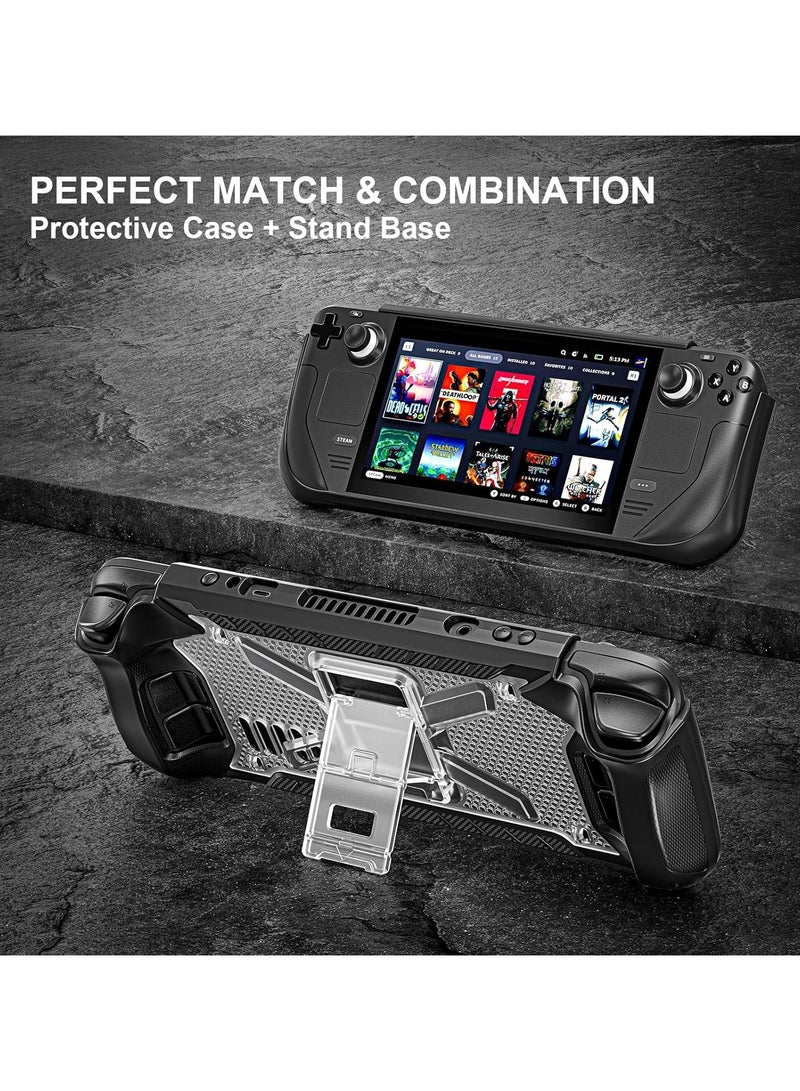 Steam Deck case with foldable stand and shoulder strap, shock-absorbing TPU case, non-slip sturdy armor for ultimate protection - Image 3