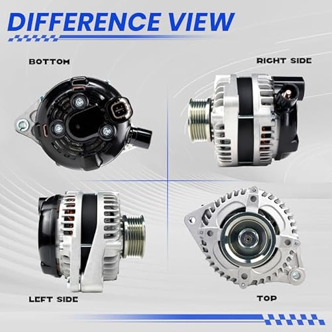 TSSLIIN High Output Alternator for/Honda Odyssey 2005-2007 Pilot for/Ridgeline 2007 2008 for/Acura MDX RL TL 3.2L 3.5L 3.7L, 130Amp 12V CW 6-Groove Pulley 31100-RDJ-A01 - Image 5