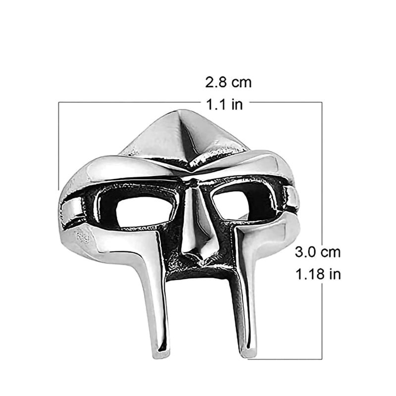 Zikra 1/2 Pcs Doom Mask Ring - Size 7-14, Egyptian Pharaoh Ring, Viking Men's Rings, Vintage Biker Ring, Punk Gladiator Style Stainless Steel Ring Silver Male Ring Jewelry Accessory - Image 2