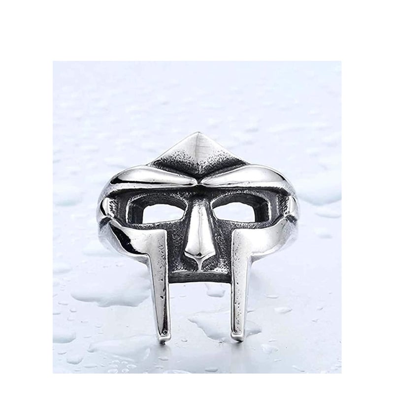 Zikra 1/2 Pcs Doom Mask Ring - Size 7-14, Egyptian Pharaoh Ring, Viking Men's Rings, Vintage Biker Ring, Punk Gladiator Style Stainless Steel Ring Silver Male Ring Jewelry Accessory - Image 4