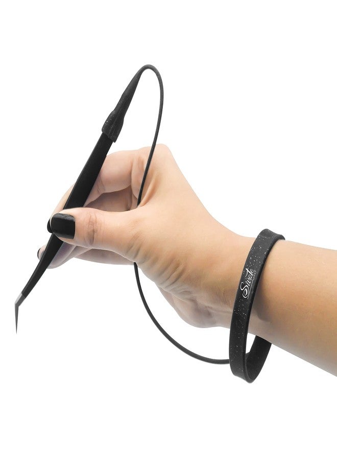 SIVOTE Lash Tweezers Holder Protector, Silicone Wristband, Tweezer Delighter, Lash Extension Supplies, Black - Image 1