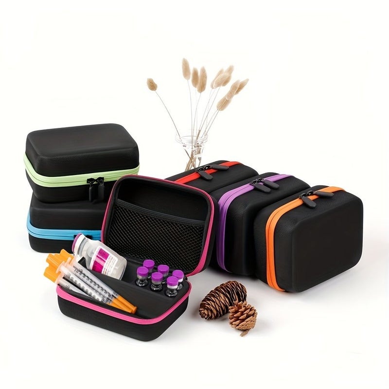 Black Portable Bag Insulin Kit Storage Case Diabetes Care Organizer Hard Shell Travel Home Office - Image 1