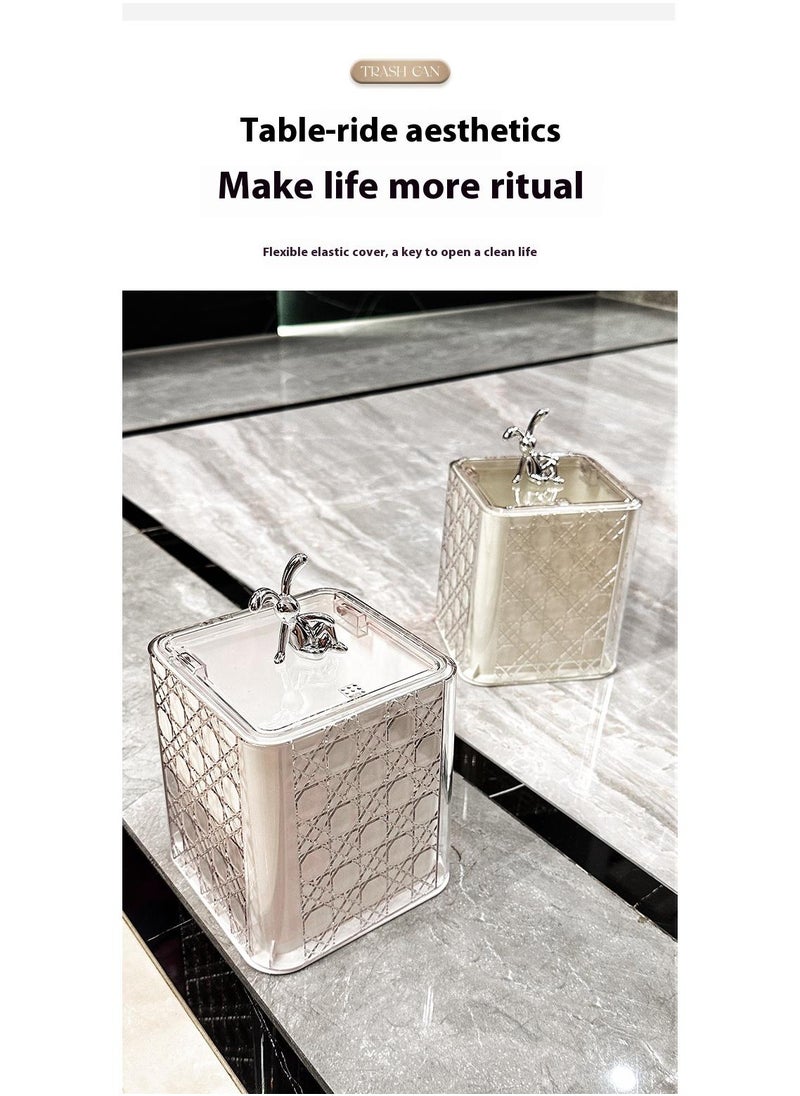 Bluejw Mini Trash Can with Lid Removable Small Garbage Can Tiny Plastic Trash Bin Pop Up Countertop Wastebasket Counter Garbage Lint Bin For Bathroom Office Kitchen Desk  - Image 5