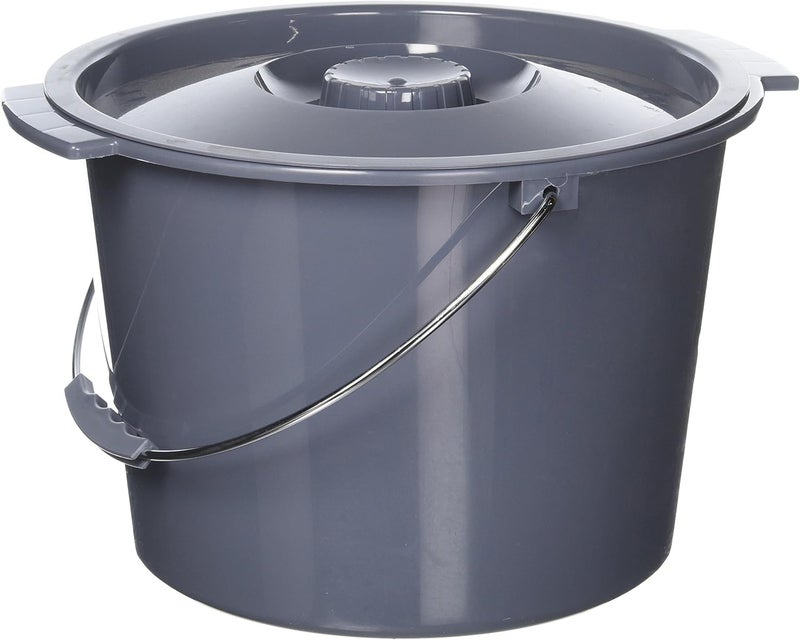 Commode Bucket with Lid and Handle Case (Pack of 6)
