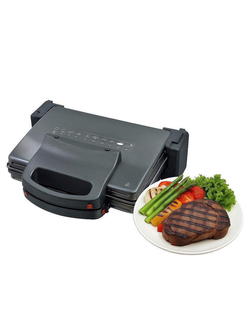 Electric Grill & Sandwich Maker Heavy Duty– Panini Press, BBQ Steak Grill, Snack & Toast Maker with Non-Stick Plates, Indoor Countertop Grill for Home Kitchen - Image 1