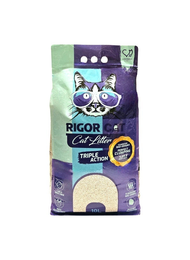 ريجور رمل قطط 10لتر برائحة اللافندر ثلاثي الفاعلية - Image 2