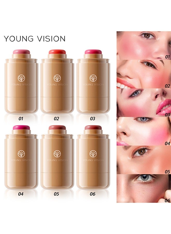 YOUNG VISION Pocket Blush 05, Long Lasting Smooth Lipstick Blush Stick, Matte Highly Chroma Blusher Paste, Waterproof Blusher Cream - 7.5G - Image 4