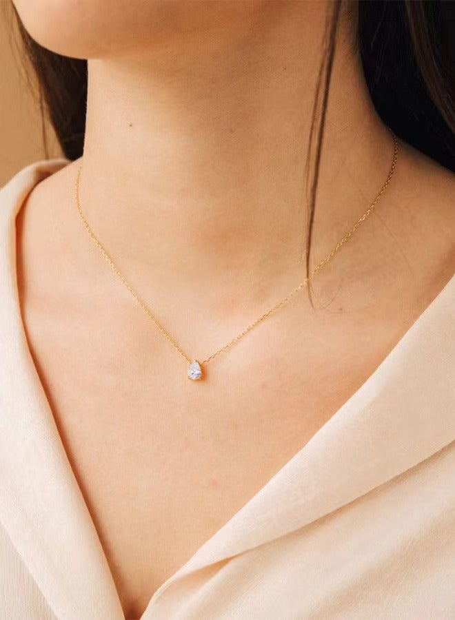 Water Droplet Zircon Vacuum Electroplated Necklace - Image 2