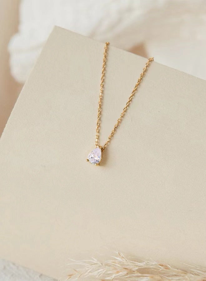 Water Droplet Zircon Vacuum Electroplated Necklace - Image 3