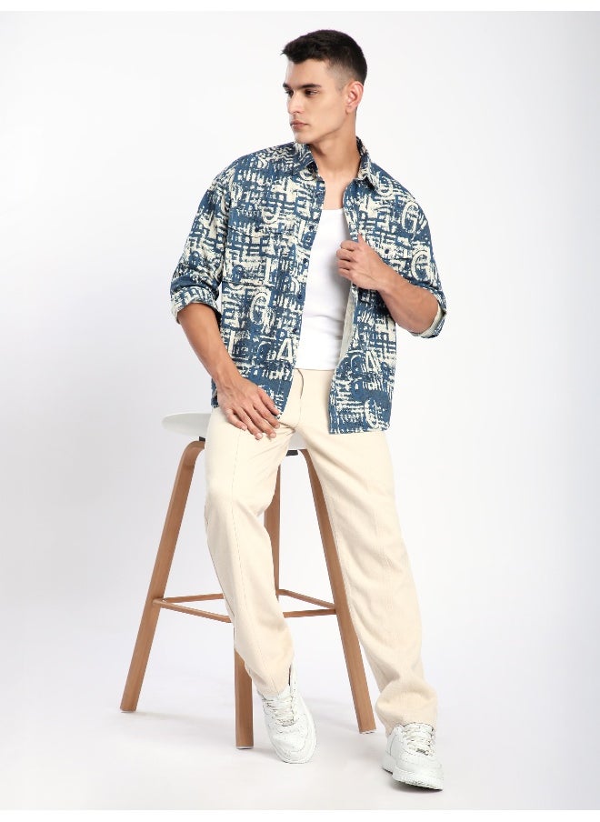 Beyoung Savoy Blue Crush Print Shirt  - Image 5