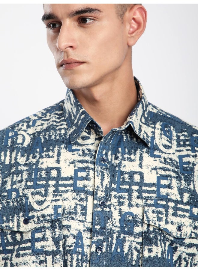 Beyoung Savoy Blue Crush Print Shirt  - Image 2