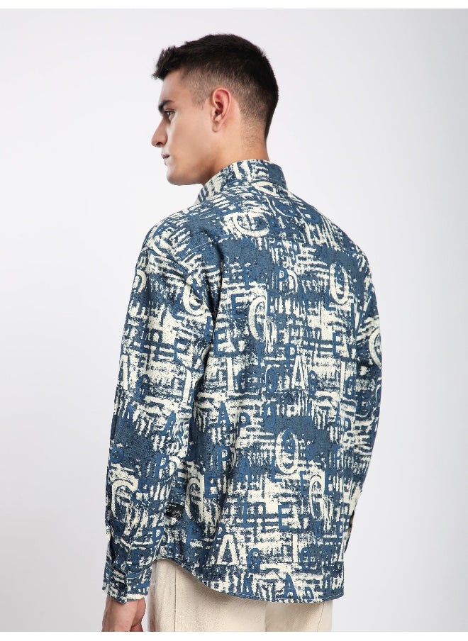 Beyoung Savoy Blue Crush Print Shirt  - Image 3