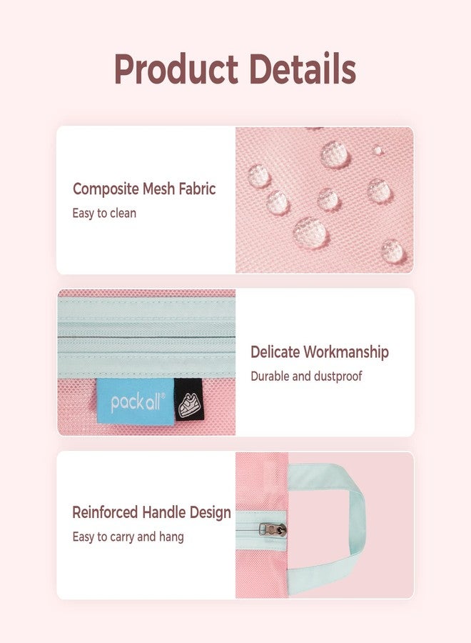 pack all Kids Shoe Bag for Travel, Water-Resistant Shoe Pouch for Gym, Odor-Resistant Soccer Cleats Bag for Sport, Cute Design for Girls, Boys, Toddlers (Pink) - Image 5