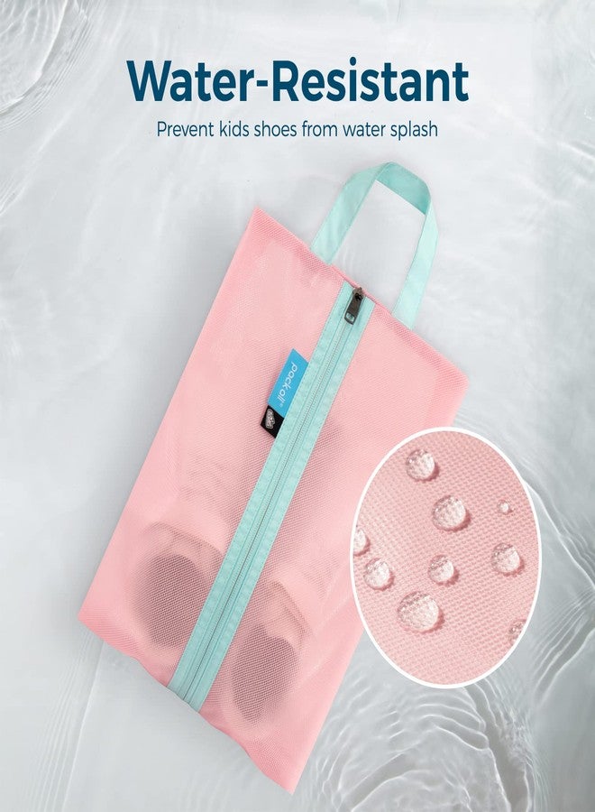 pack all Kids Shoe Bag for Travel, Water-Resistant Shoe Pouch for Gym, Odor-Resistant Soccer Cleats Bag for Sport, Cute Design for Girls, Boys, Toddlers (Pink) - Image 3