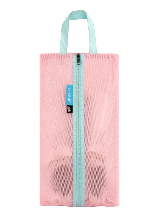 pack all Kids Shoe Bag for Travel, Water-Resistant Shoe Pouch for Gym, Odor-Resistant Soccer Cleats Bag for Sport, Cute Design for Girls, Boys, Toddlers (Pink) - Image 1