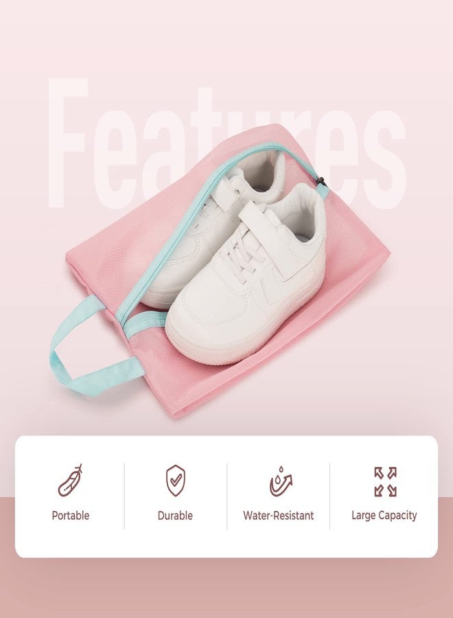 pack all Kids Shoe Bag for Travel, Water-Resistant Shoe Pouch for Gym, Odor-Resistant Soccer Cleats Bag for Sport, Cute Design for Girls, Boys, Toddlers (Pink) - Image 2