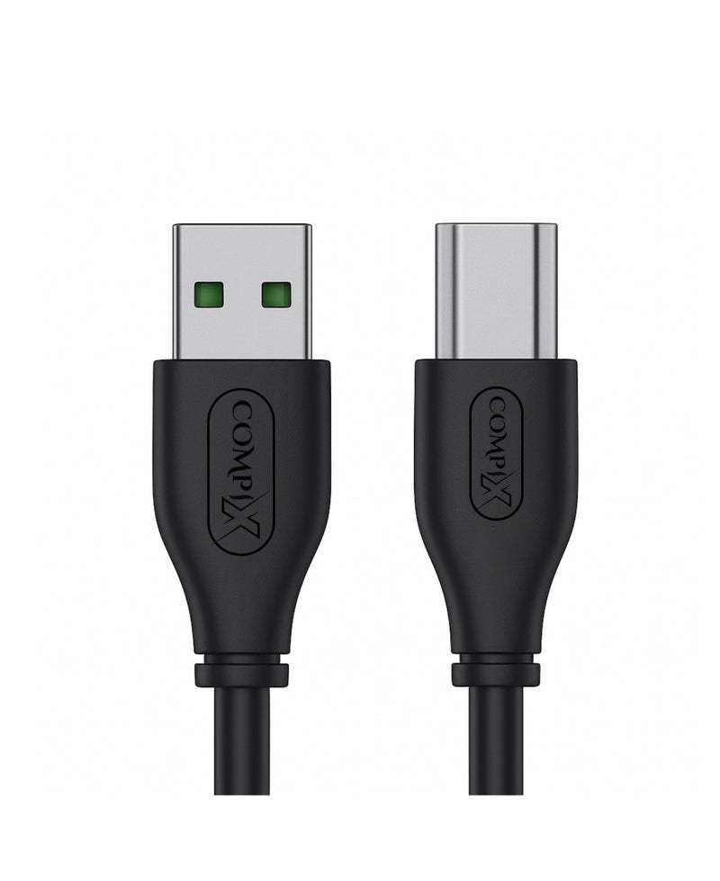 COMPIX USB 2.0 Printer Cable 1.5M (A to B), High-Speed 480Mbps, Silver-Plated & Triple Shielded Braided Cord for HP DeskJet, Laptop, Canon, Brother, Lexmark, Envy, Scanner, Fax, Digital Piano, PC - Image 2