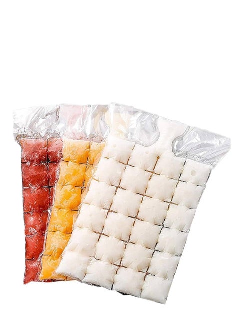 Self-Sealing Disposable Ice Cube Bags, 10 Pack 240 Ice Cubes, Designed for Cooling Drinks and Food, Flexible, Transparent, Spillproof, Easy to Stack and Release
