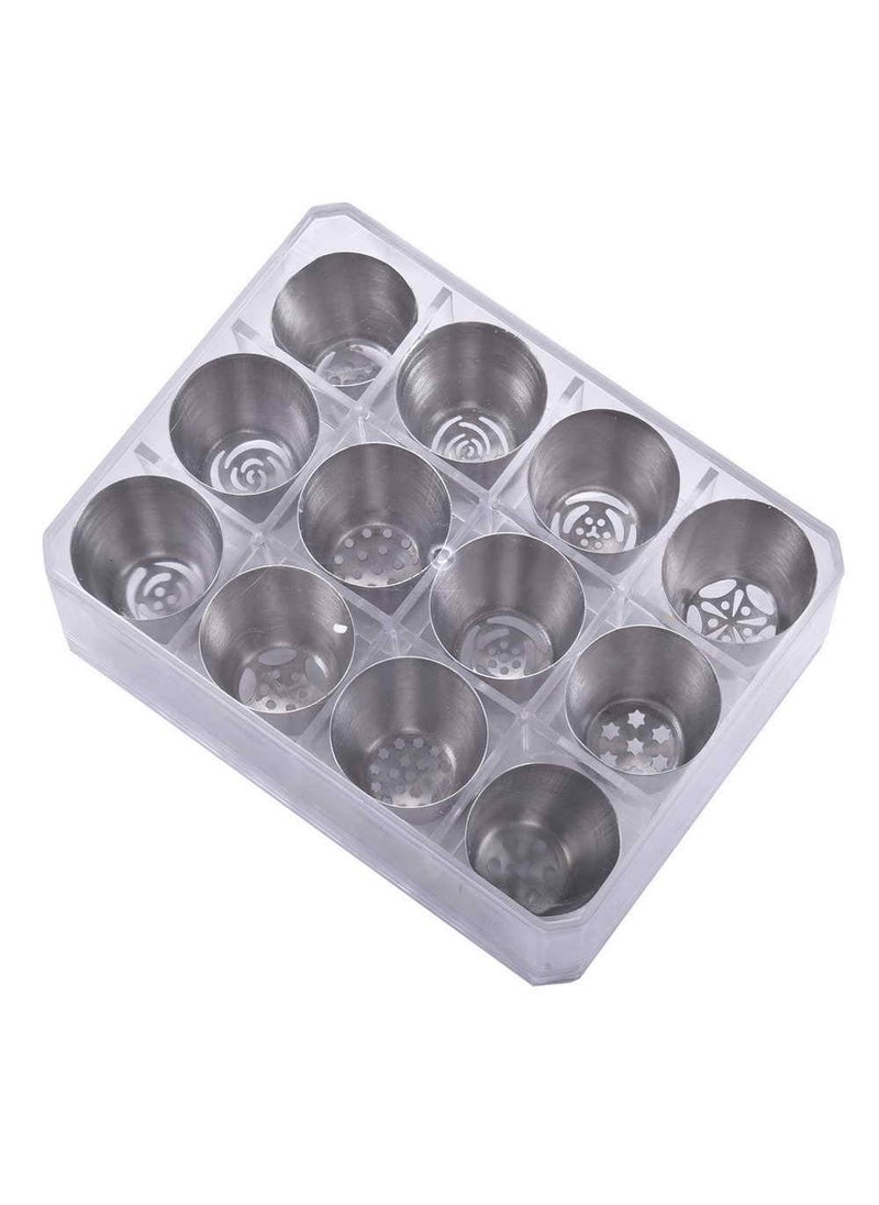 VIBGYOR PRODUCTS VIBGYOR PRODUCTS Stainless Steel 12pcs Russian Pastry Piping Nozzles Cake Decorating Icing Tips  - Image 2