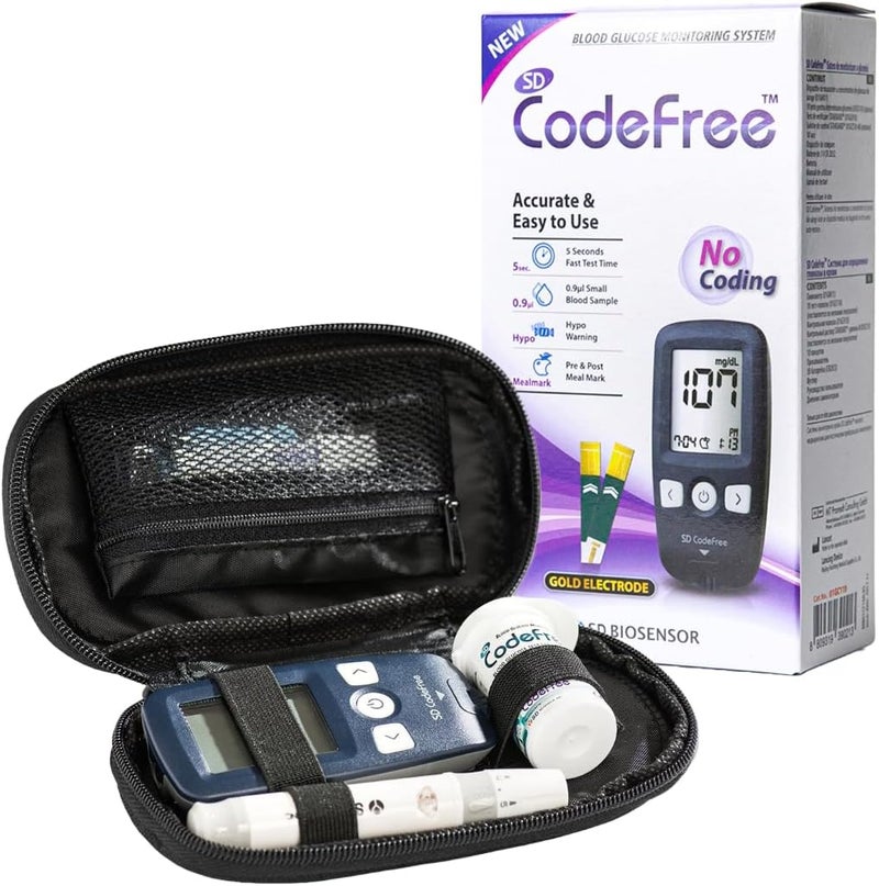 Codefree SD CodeFree Glucose Monitor Kit Blood Sugar Monitor with 500 Memory Test Strips Lancets Diabetes Testing Kit for Blood Sugar Test mmolL UK Standard - Image 1