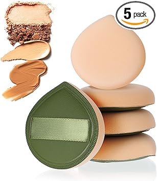JIYIN 5 PCS Foundation Sponge Korean Makeup Sponge Puff Soft Sponge Puff Fluffy Teardrop Makeup Blender Foundation Applicator for Foundation Concealer Liquid Cream - Image 1