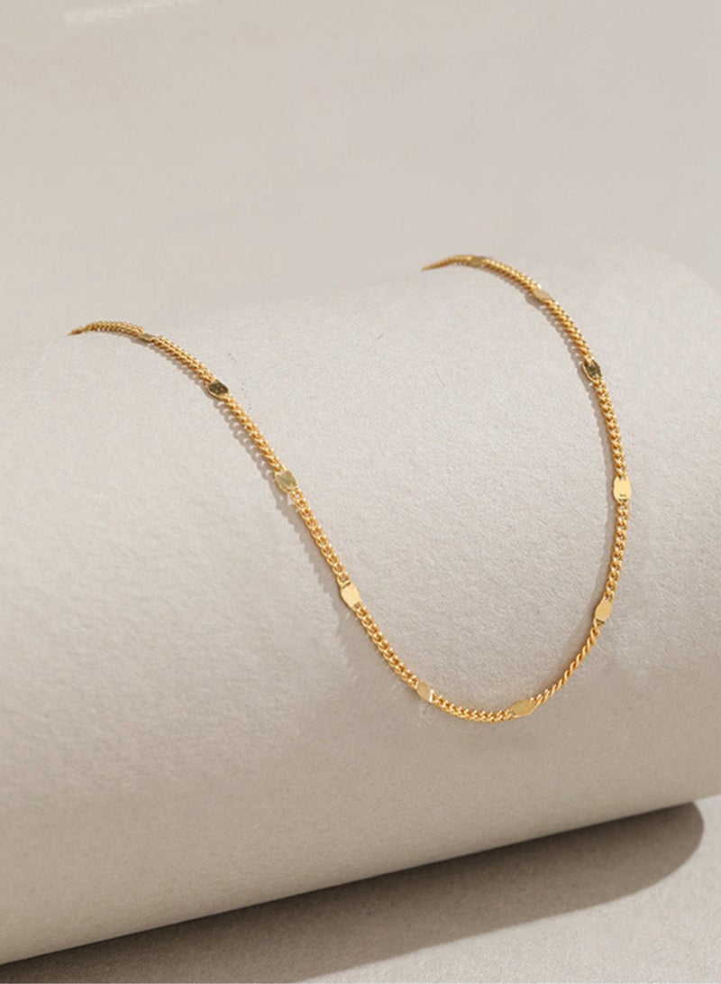 An all-over 925 silver sequin necklace gift box, fashionable and delicate party gift, temperament and versatile girl  - Image 1
