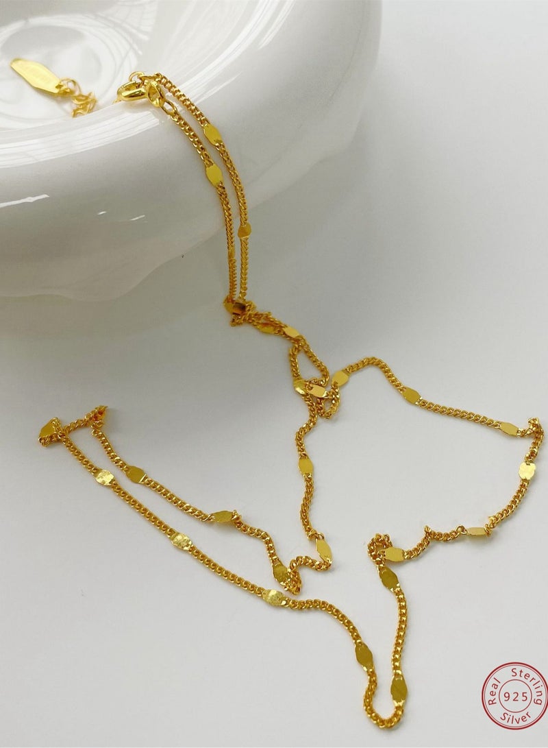 An all-over 925 silver sequin necklace gift box, fashionable and delicate party gift, temperament and versatile girl  - Image 3