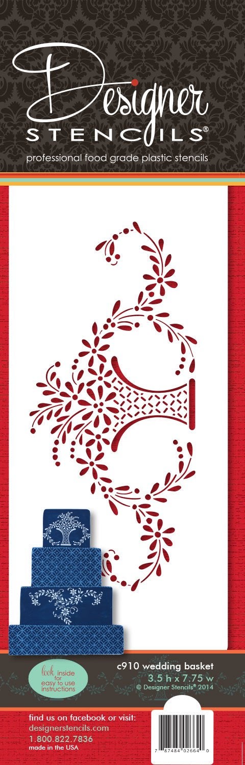 Designer Stencils Wedding Basket Cake Side Stencil by Designer Stencils - Image 1