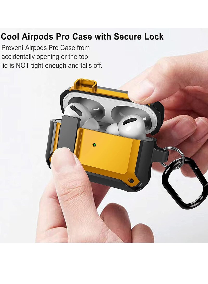 Airpods pro case cover with keychain shockproof resilient shock Absorption Secure Lock designed compatible airpod pro case wireless charging for men women - Image 2