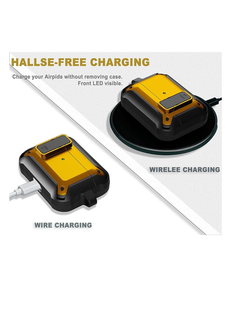 Airpods pro case cover with keychain shockproof resilient shock Absorption Secure Lock designed compatible airpod pro case wireless charging for men women - Image 3