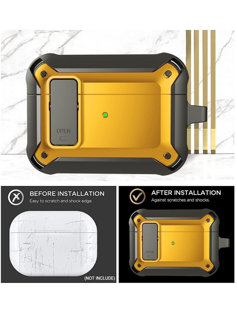 Airpods pro case cover with keychain shockproof resilient shock Absorption Secure Lock designed compatible airpod pro case wireless charging for men women - Image 4