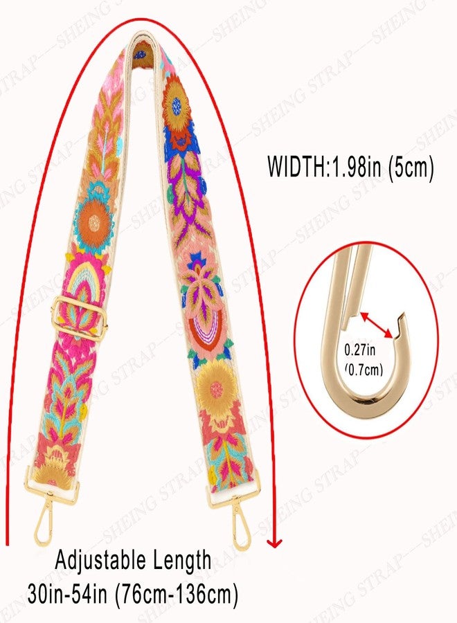 SHEING Crochet Flower 1.97" Wide Purse Strap Replacement Crossbody Handbag Shoulder Strap Adjustable-Crochet 17 - Image 3
