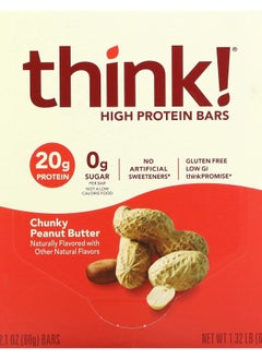 Think High Protein Bars Chunky Peanut Butter 10 Bars 2.1 oz (60 g) Each 