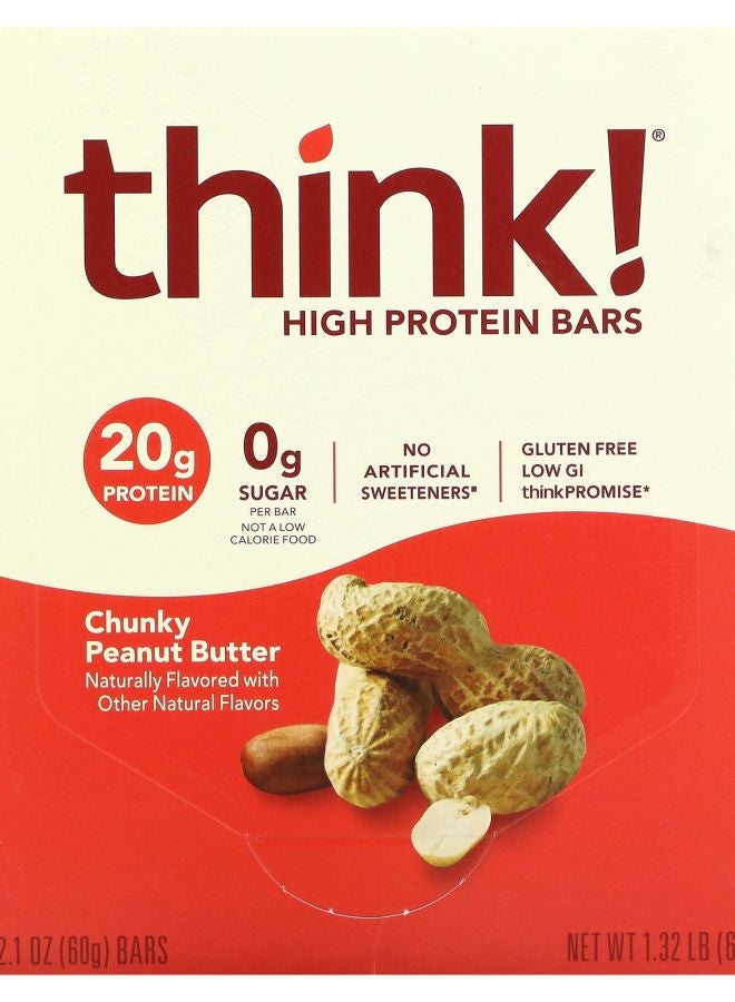 Think High Protein Bars Chunky Peanut Butter 10 Bars 2.1 oz (60 g) Each