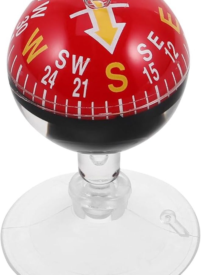 Red Plastic Dashboard Compass with 38mm Suction Cup for Car Truck Boat Outdoor Hiking - Image 1