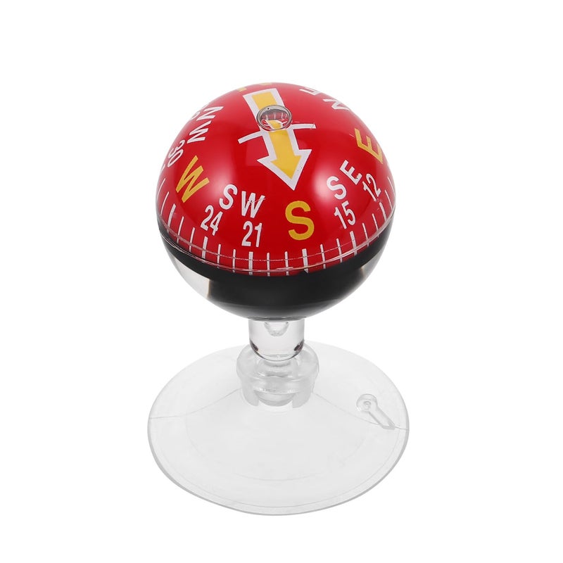 Red Plastic Dashboard Compass with 38mm Suction Cup for Car Truck Boat Outdoor Hiking - Image 2
