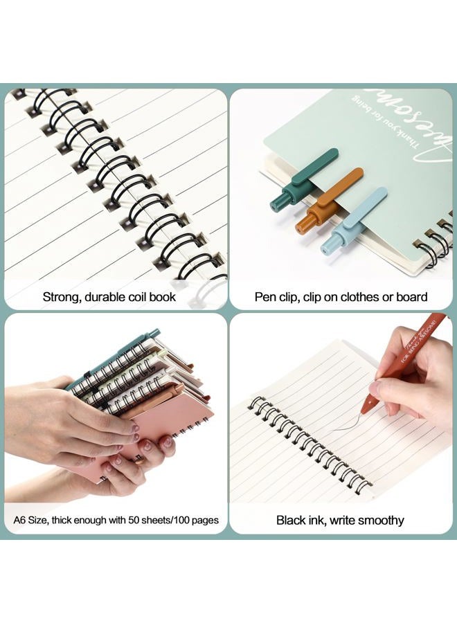 Honoson Spiral Notebook Sets Bulk Thank You Gift for Employee Appreciation Inspirational Journal Thank You for Being Awesome Notepads with Bamboo Pen for Teacher Nurse(Soothing Morandi Color,10 Sets) - Image 3