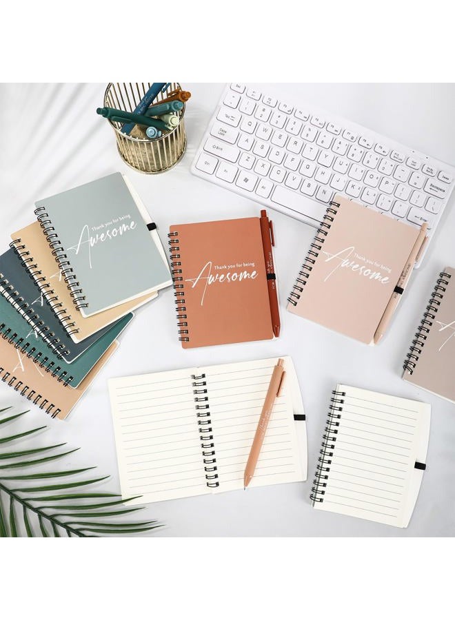 Honoson Spiral Notebook Sets Bulk Thank You Gift for Employee Appreciation Inspirational Journal Thank You for Being Awesome Notepads with Bamboo Pen for Teacher Nurse(Soothing Morandi Color,10 Sets) - Image 4