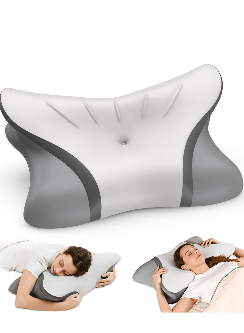NIUB Cervical Neck Pillow for Pain Relief,  Ergonomic Side Sleeping Pillow, Orthopedic Pillow for Side Sleepers, Memory Foam Pillows with Cooling Pillowcase, Neck Support Cushion - Image 1