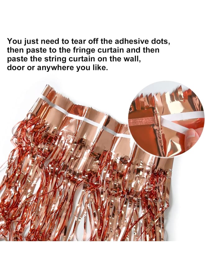 قطعتان من ستارة بهرج معدني من الرقائق المعدنية، 3.28 قدم × 6.56 قدم خلفية للحفلات ستائر زينة هامشية للتعليق، مستلزمات حفلات خلفية لحفلات الزفاف وأعياد الميلاد والعام الجديد - Image 3