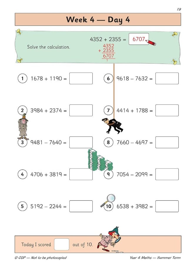 null - KS2 Maths Year 4 Daily Practice Book: Summer Term - Image 1