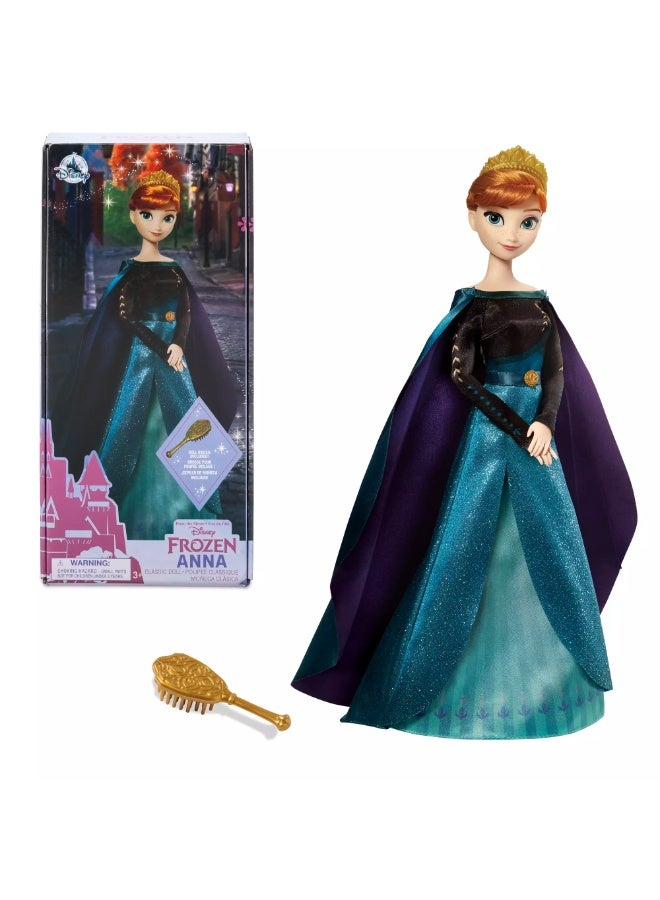 ديزني ستور دمية "آنا" الكلاسيكية من فيلم "فروزن" (Frozen) - متجر ديزني - دمية أميرة بمقاس 11.5 بوصة مع مشط شعر ذهبي - هدية للفتيات في أعياد الميلاد والمناسبات - Image 1