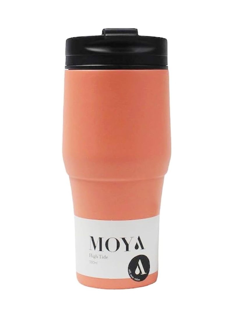 MOYA "High Tide" 380Ml Travel Coffee Mug Black/Coral - Image 1
