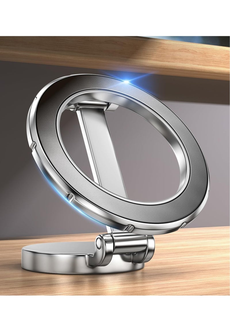 MagSafe Car Mount Phone Holder – 360° Rotation, Strong Magnetic Stand for Hands-Free Use – Compatible with iPhone 15, 14, 13, 12 Pro Max Plus Mini  MagSafe Cases (Silver) - Image 1