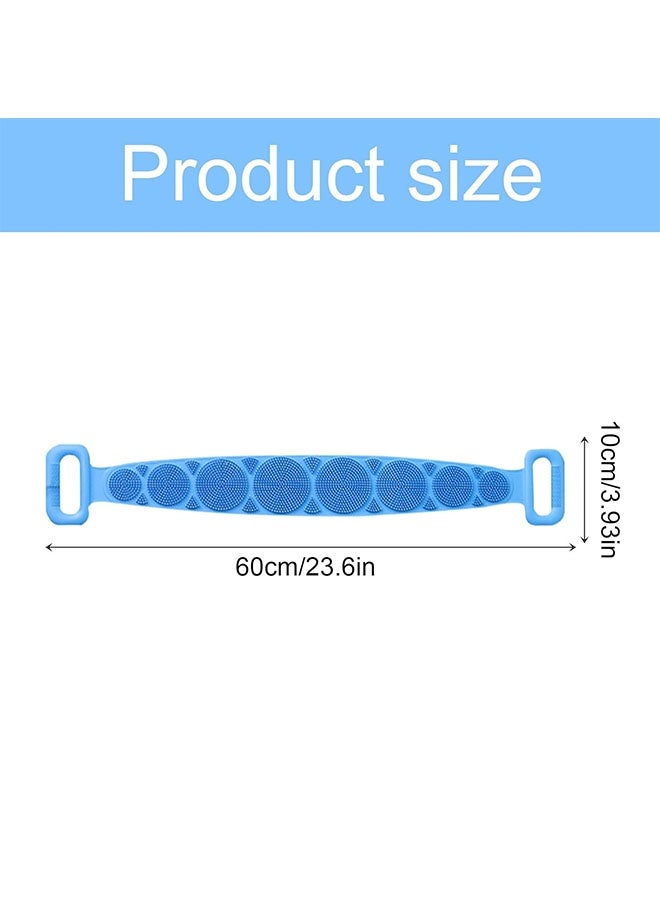 Silicone Back Scrubber, Double-Sided Body Brush For Bath Shower - 60CM Exfoliating Spa Massage Tool With Soft Bristles - Image 2