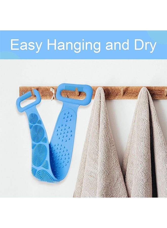 Silicone Back Scrubber, Double-Sided Body Brush For Bath Shower - 60CM Exfoliating Spa Massage Tool With Soft Bristles - Image 4