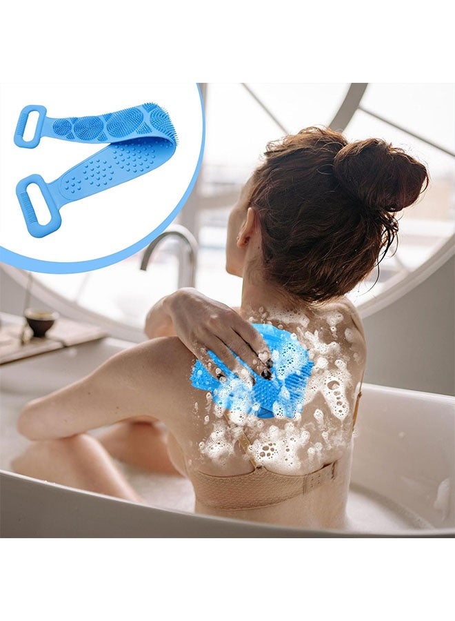 Silicone Back Scrubber, Double-Sided Body Brush For Bath Shower - 60CM Exfoliating Spa Massage Tool With Soft Bristles - Image 3
