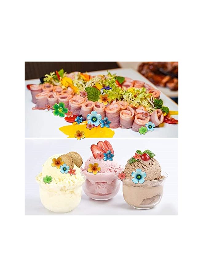 S-TOP Edible Flower Cupcake Toppers, Set of 70 Pcs Mixed Size Flower Birthday Cake Toppers Multicolour, Family Cupcake Wedding Cake Birthday Party Food Decoration - Image 4